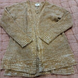 Hippie Rose yellow open cardigan women size S
